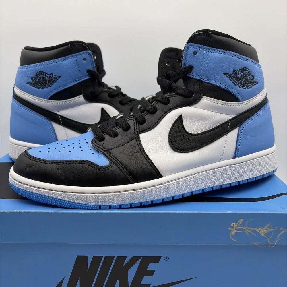 Jordan 1 Retro OG High UNC Toe Blue Black White DZ5485-400 Mens Size 12